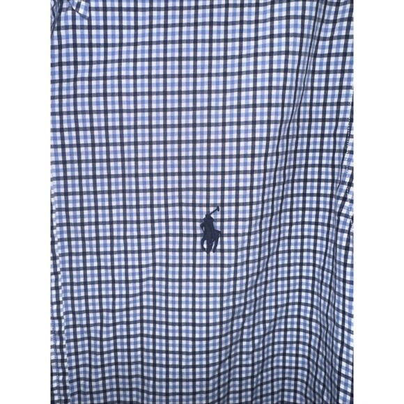 Polo Ralph Lauren Men Custom Fit Shirt Checked Heritage College WhiteBlue Size M - Picture 3 of 8
